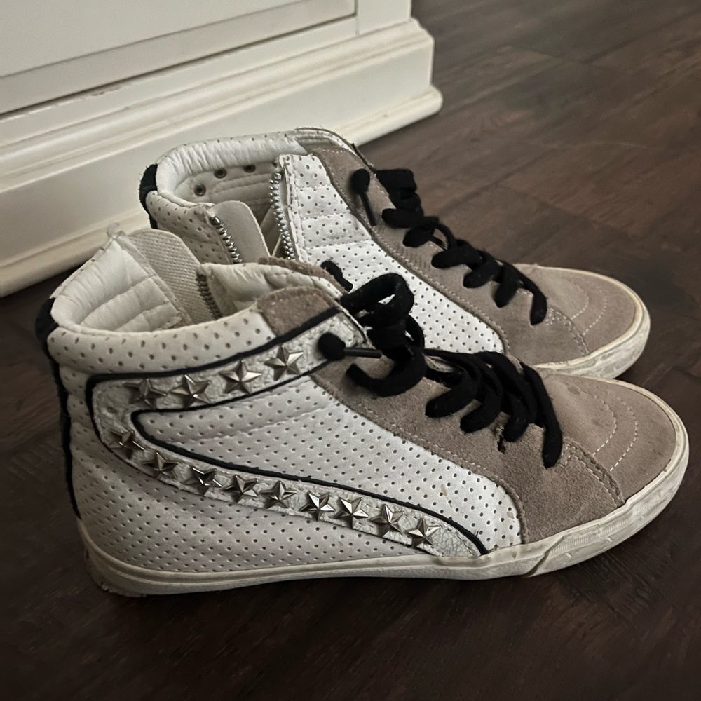Vintage Havana White and Grey Sneakers Casual High-Top
